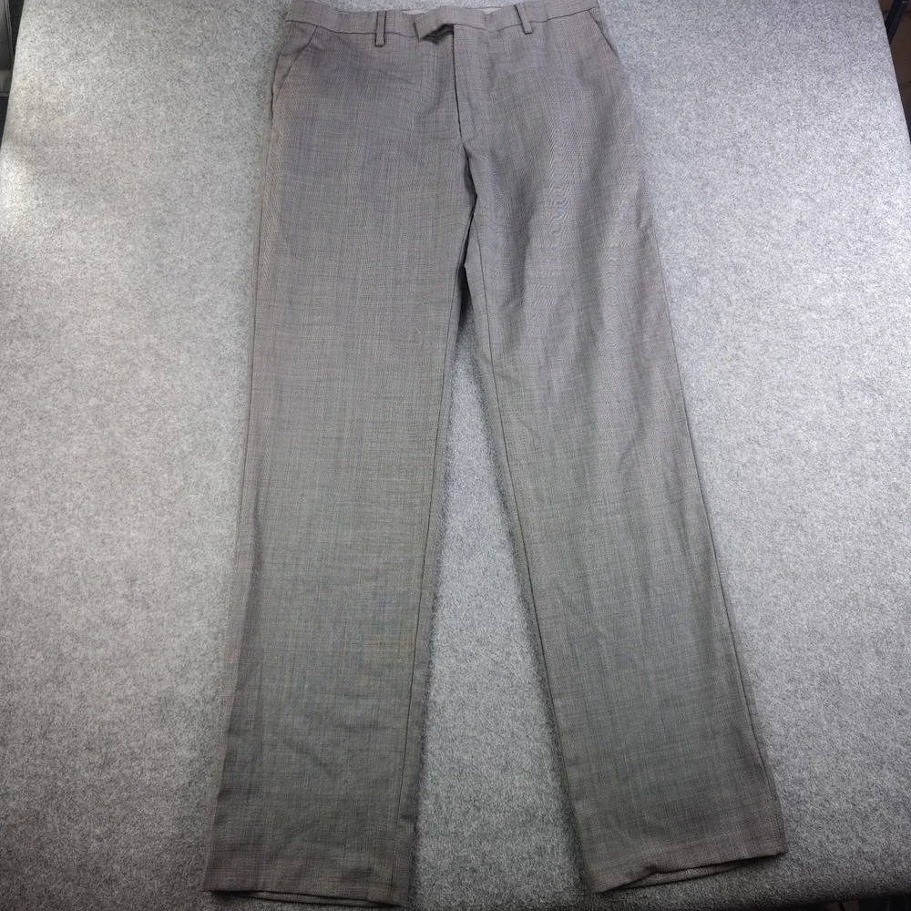 Banana Republic Dress Pants Mens 34x34 Tailored Slim Fit Gray Nailhead Wool